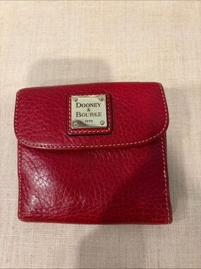 Dooney & Bourke Red Leather Compact Wallet VGUC